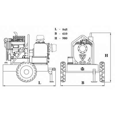 Дизельная мотопомпа VAR 4-100 MLD10 G10 TROLLEY